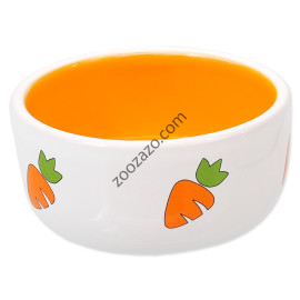 Керамична купа с морковчета за храна или вода за Гризачи, 300 мл. - Rabbit Carrot