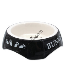 Керамична купа за храна или вода за Зайче, 15 х 4,5 см. - Bunny Black