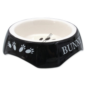 Керамична купа за храна или вода за Зайче, 15 х 4,5 см. - Bunny Black