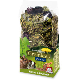 Лакомство от сушени листа на кимион и глухарче за Гризачи 100 гр. - JR Grainless