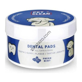 Тампони за дентална хигиена за кучета и котки 50 бр. - PET Clean Dental Pads for Dogs & Cats 