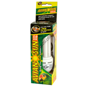 Лампа за Папагали и малки декоративни птички, 26W - 5.0 UVB лъчи - Avian Sun 5.0 UVB Compact Fluorescent