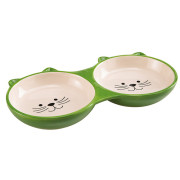Ferplast Izar - двойна керамична купичка за храна и вода 21,5 x 12 / 2,5 cm - 0,23 L