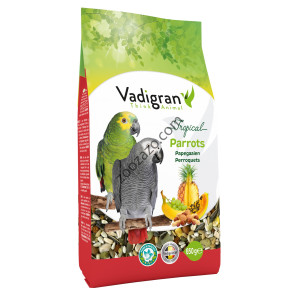 Пълноценна храна с плодове за средни и големи Папагали 650 гр. - Vadigran Parrot Tropical