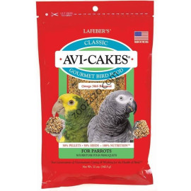 Лакомство с 50% семена и 50% пелети за папагали, 340 гр. - Lafeber Classic Avi-Cakes Parrot