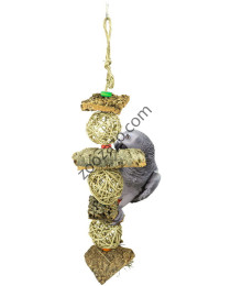 Висяща играчка за средни и големи папагали, Ø15 х 70 см. - Back Zoo Nature Corky Ball Tower L