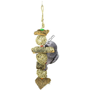 Висяща играчка за средни и големи папагали, Ø15 х 70 см. - Back Zoo Nature Corky Ball Tower L Висяща играчка за средни и големи папагали, Ø15 х 70 см. - Back Zoo Nature Corky Ball Tower L