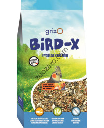 Висококачествена храна за средни Папагали с плодове, 1 кг. - BIRD-X Big Parakeet Mix + Fruits