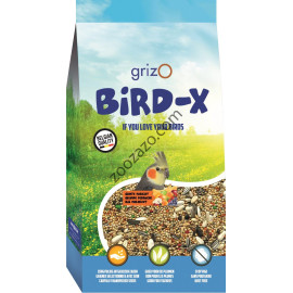 Висококачествена храна за средни Папагали с плодове, 1 кг. - BIRD-X Big Parakeet Mix + Fruits