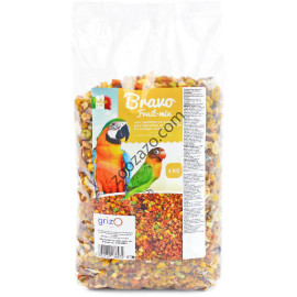 Мека плодово-ядкова храна за папагали, 1 кг. - BIRD-X BRAVO Fruit-Mix Crude Parakeets/Parrots