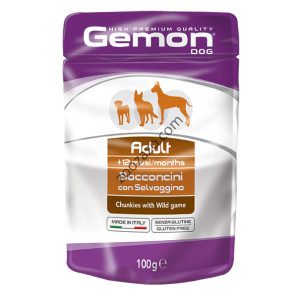 Пауч хапки DOG GEMON Adult - с дивеч за Кучета 100 гр. 