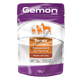 Пауч хапки DOG GEMON Senior - с пуйка за възрастни Кучета 100 гр. 