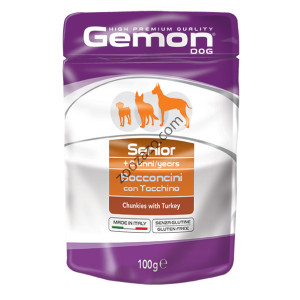 Пауч хапки DOG GEMON Senior - с пуйка за възрастни Кучета 100 гр. 