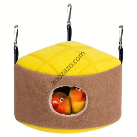 Уютно плюшено хамаче за Папагали, 23 х 14+7h см. - Cozy Plush Bird Nest