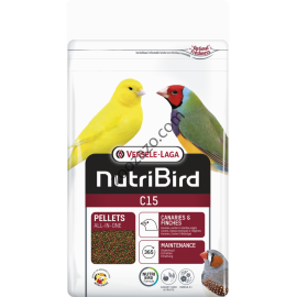 Nutri Bird C15 - Храна на гранули за канарчета, тропически и европейски финки 1кг.