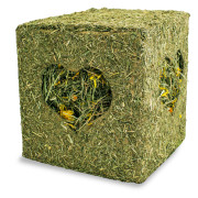 Кубче от сено с цветя за зайци и гризачи, 450 гр. - JR FARM Hay Cube with Flowers Кубче от сено с цветя за зайци и гризачи, 450 гр. - JR FARM Hay Cube with Flowers