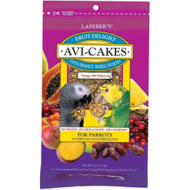Плодово лакомство за папагали със сушени плодове и пелети, 227 гр. - Lafeber Fruit Delight Avi-Cakes Parrot