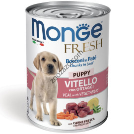 Консерва Dog Monge FRESH Puppy Veal - подрастващи с телешко и зеленчуци 400 гр.