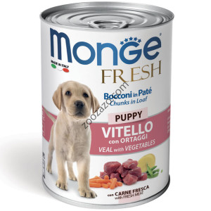 Консерва Dog Monge FRESH Puppy Veal - подрастващи с телешко и зеленчуци 400 гр.
