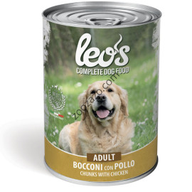 Консерва Dog LEOS Adult Chicken - хапки за Кучета в зряла възраст с пилешко 415 гр.