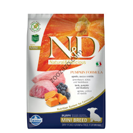 N&D PUMPKIN LAMB BLUEBERRY – храна за кученца с тиква,агне и боровинки 7 кг.