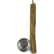 Дървена кацалка с хранилка за птици, 33 х Ø 1,2 см. - TOYZO Sekelbos Perch + Feeder