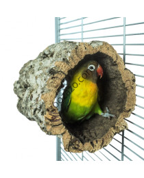 Тунел от корково дърво за Папагали, ⌀15 x 9 - 15 см. - Back Zoo Nature