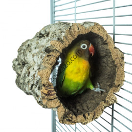 Тунел от корково дърво за Папагали, ⌀15 x 9 - 15 см. - Back Zoo Nature