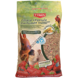 Царевична постеля за Гризачи с аромат на ягода, 5 л. - TYROL Vegetable Bedding Strawberry Perfume